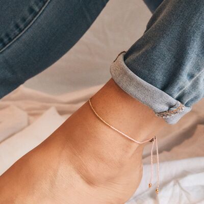 Lyla Beaded Anklet - Pink