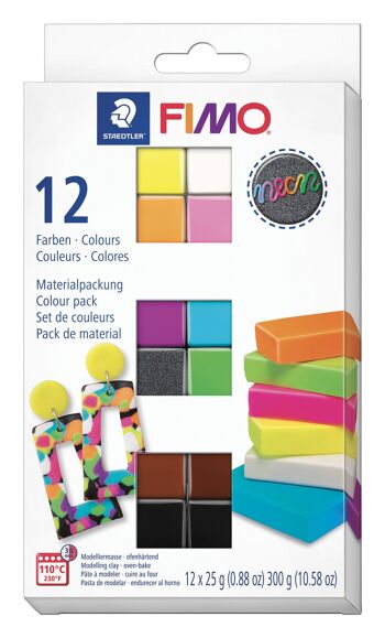 COFFRET FIMO EFFECT NEON 12 DEMI BLOCS 12X25G 1