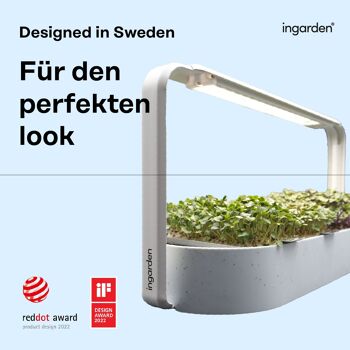 ingarden Microgreens kit de culture | Lumière de croissance LED automatique à 4 étapes et système d'irrigation hydroponique | Structure en acier et plastique océanique recyclé [Bleu] 4