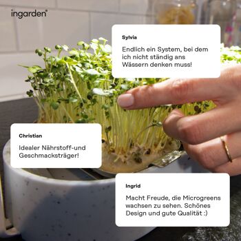 ingarden Microgreens kit de culture | Lumière de croissance LED automatique à 4 étapes et système d'irrigation hydroponique | Structure en acier et plastique océanique recyclé [Bleu] 10