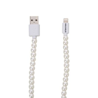 Cargador USB Tekmee con perla blanca luminosa 1 Metro