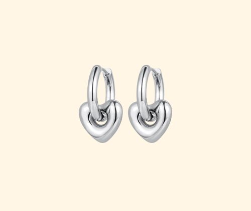 boucles d'oreilles acier inoxydable argenté