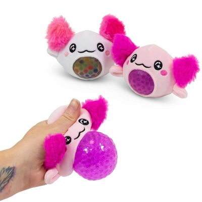 Axolotl Pearl Squish Ball, Palla di perline // animale coccoloso