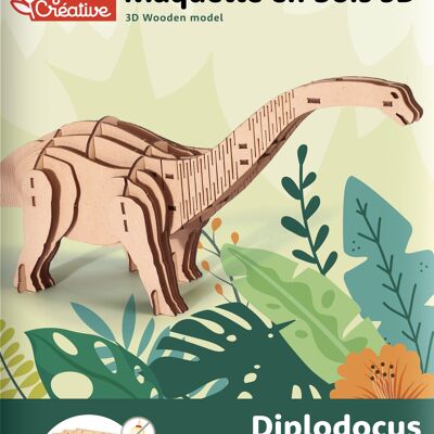 MODELO 3D DE MADERA DIPLODOCUS 38 PZAS