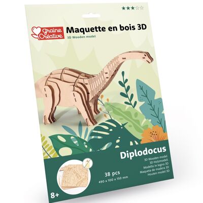 3D WOODEN MODEL DIPLODOCUS 38 PCES
