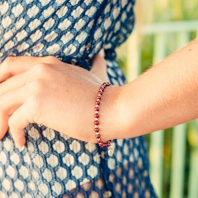 Elastic Root Chakra Bead Bracelet - Garnet