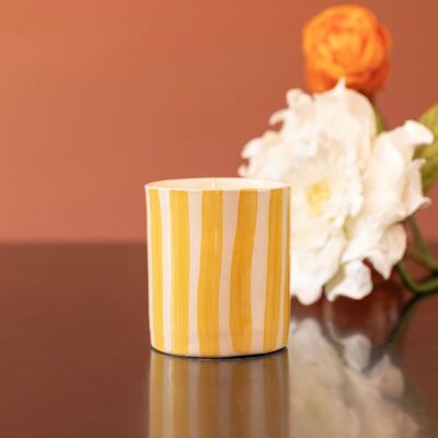 Yellow striped candle
