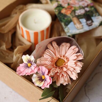 Orange Blumen-Glühbox