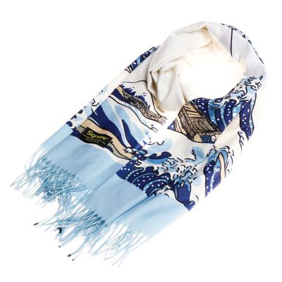 Große Welle von Kanagawa - Art Pashmina