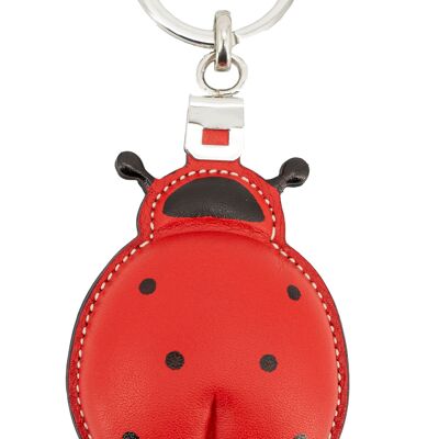 Ladybug-shaped keychain made of leather