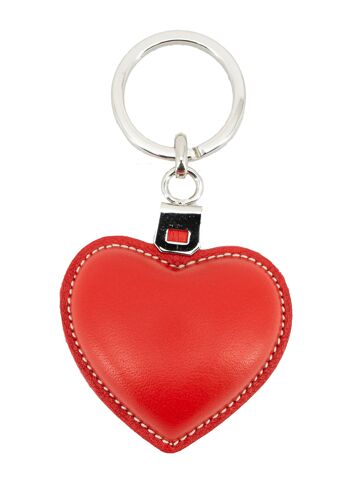 Porte-clés en forme de cœur en cuir