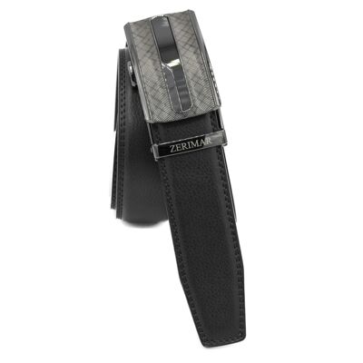 Cinturón de hombre con hebilla automática Cinturón de piel Ancho 3.5 cm-Zerimar