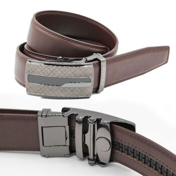 Ceinture homme avec boucle automatique Ceinture en cuir Largeur 3.5 cm-Zérimar 5