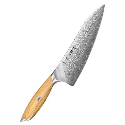 Cuchillo de chef HEZHEN Damascus - Serie insignia X01