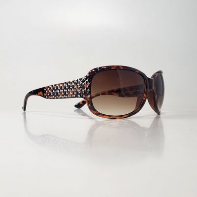 Lunettes de soleil TopTen marron avec pierres de cristal sur les pattes SG14017UDM