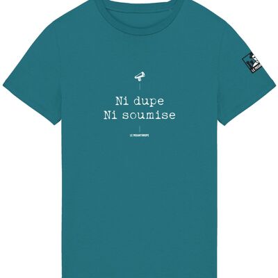Camiseta activista ecológica “Ni engañados ni sumisos”