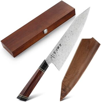 Couteau de chef HEZHEN Damas - Série F2 Zhen 1