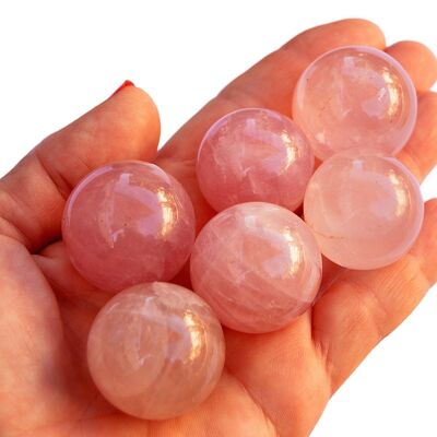 Esfera de cristal de cuarzo rosa (25 mm - 40 mm)