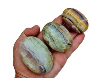 Pierre de palmier Onyx à bandes roses naturelles (8 -13 pièces) - (50 mm - 70 mm) 1 kg Lot 3