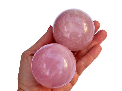 1 Kg Rose Quartz Sphere Crystal (3-4 Pcs) - (50mm - 65mm)