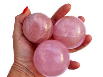 1 kg de cristal de sphère de quartz rose (3-4 pièces) - (50 mm - 65 mm) 3
