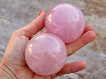 1 kg de cristal de sphère de quartz rose (3-4 pièces) - (50 mm - 65 mm) 5