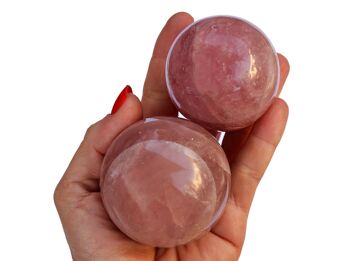 1 kg de cristal de sphère de quartz rose (3-4 pièces) - (50 mm - 65 mm) 6