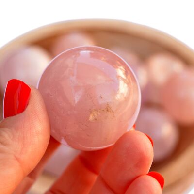 Sfera di cristallo di quarzo rosa (19-20 pezzi) - (25 mm - 40 mm)