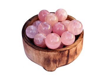 Sphère de cristal de quartz rose (19-20 pièces) - (25 mm - 40 mm) 2