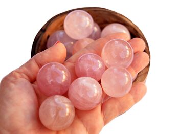 Sphère de cristal de quartz rose (19-20 pièces) - (25 mm - 40 mm) 5
