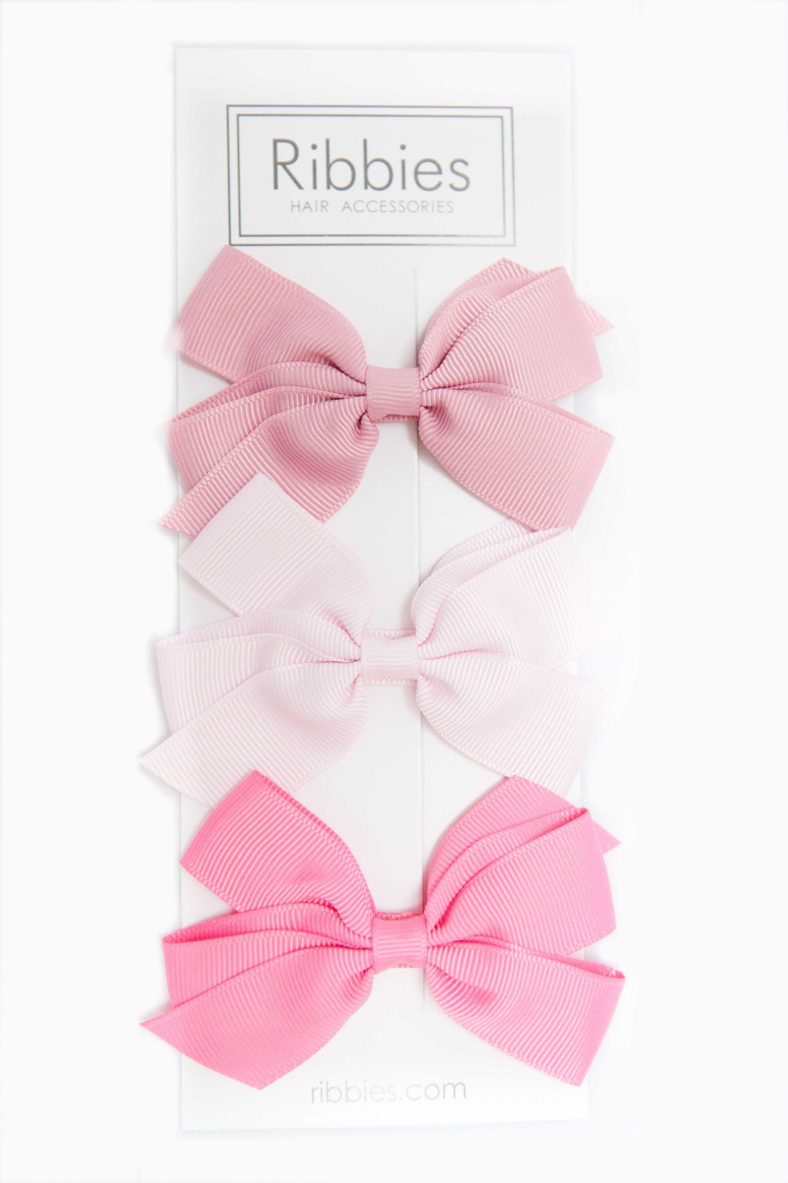 Set di 3 fiocchi medi - rosa