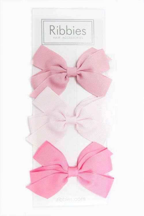 Set of 3 Medium Bows - Pink