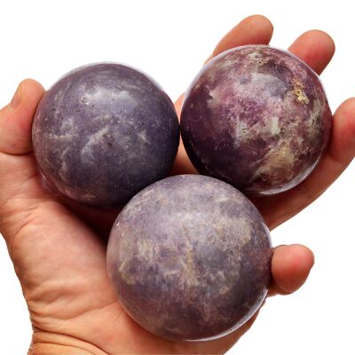 Sfera di lepidolite naturale (45 mm - 60 mm)