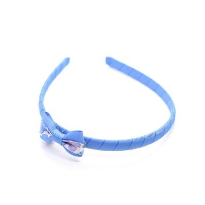 Stirnband mit kleiner Schleife - Blau - Liberty Betsy Blue