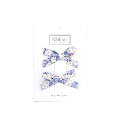 Liberty of London Schoolgirl Bows - Organic Mitsi Pastel Blue