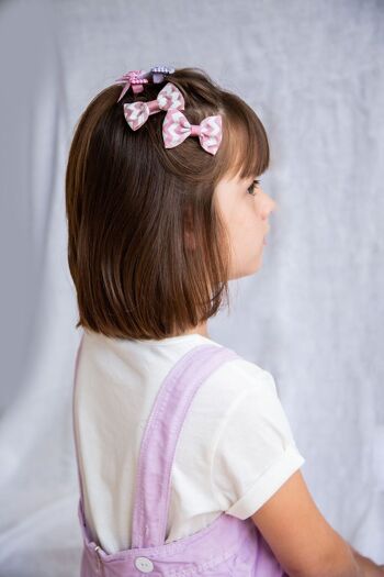 Striped Schoolgirl Bow Pair - Rust 6