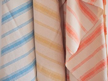 Hand-woven towel: Cotton Clementine stripes 2