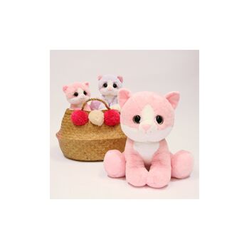 Puppy Eyes Pets Color chat rose - 22 cm 4