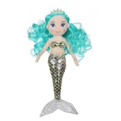 Sirena "Océana" - 30 cm - pelo verde mar