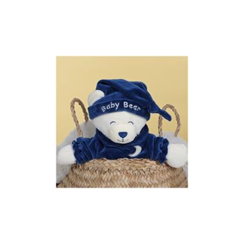 Ours Baby bear douceur bleu marine - 24 cm 2