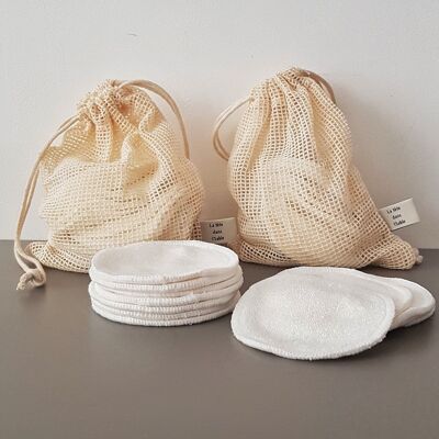 CLEARANCE: LOT OF 10 nets Washable and reusable make-up remover discs X12 + storage net - zero-waste