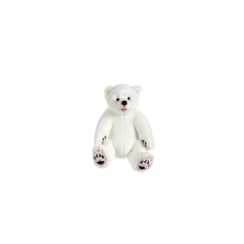 Ours Grizzly assis blanc - 42 Cm