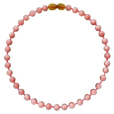 Cuarzo rosa - Collar de piedras naturales para bebé