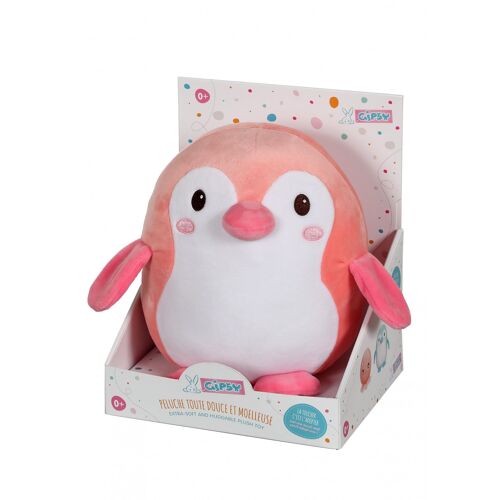 Baby Squishi 22 cm - pingouin rose