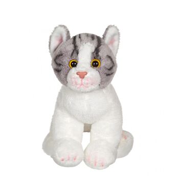 Chat Floppikitty - gris et blanc 22 cm 2