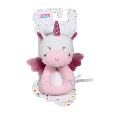 Hochet "les ptits féeriques" licorne - 14 cm