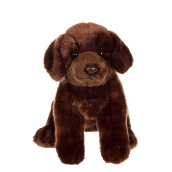 Chiens réalistes assis, labrador chocolat 25 cm 1