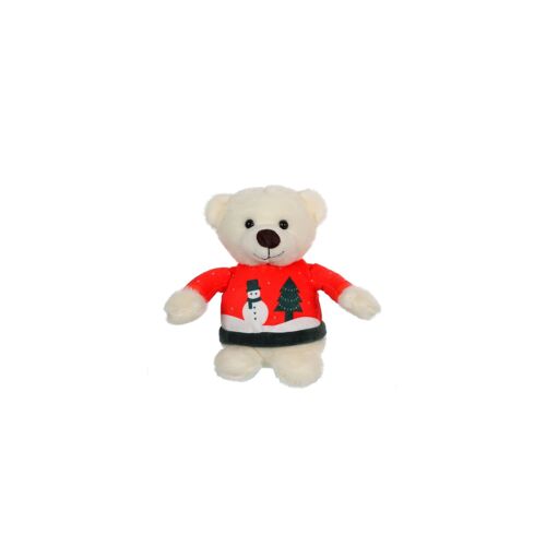 Les Amis "Pull Moche", Ours pull rouge 15 cm