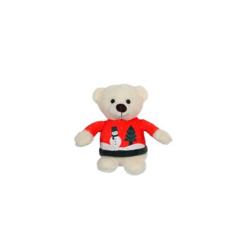 Les Amis "Pull Moche", Ours pull rouge 15 cm 1