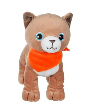 Fun kitties sonores, marron clair foulard orange 2